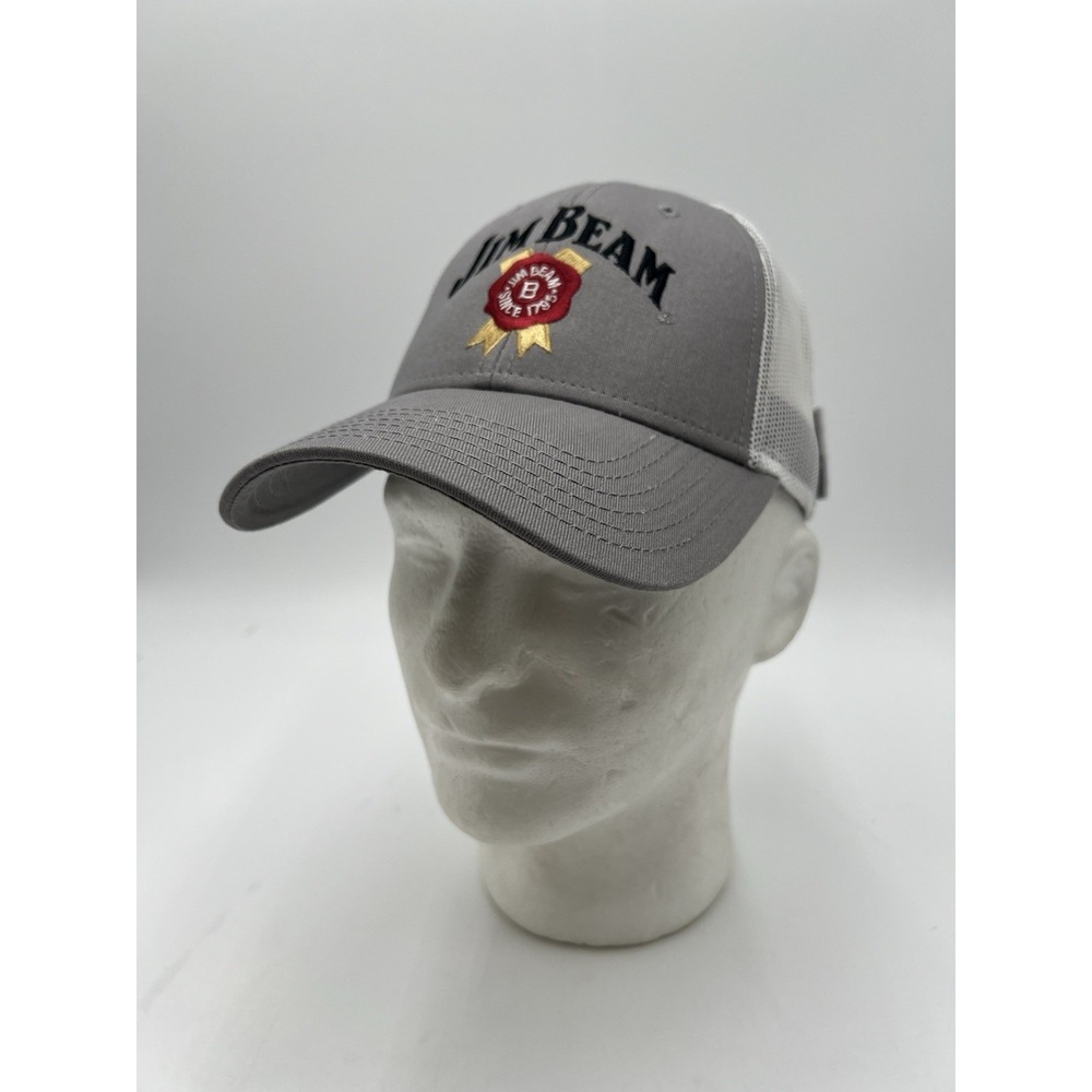 Jim Beam Indiana Kentucky Trucker Hat Gray White Mesh Snapback Cap